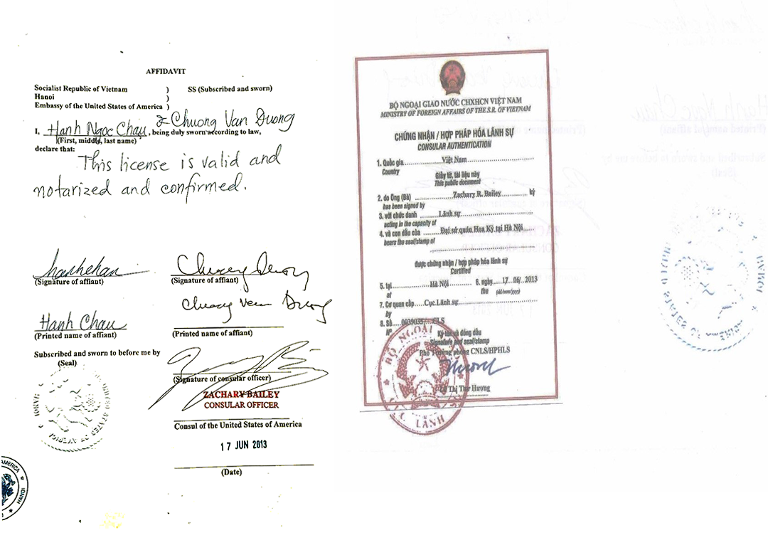 Giấy phép tiếng Anh
